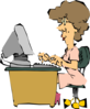 Woman Using A Computer Clip Art